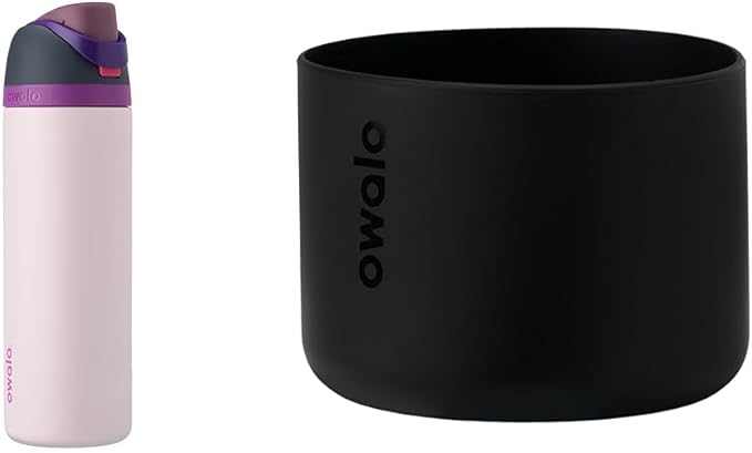 Owala FreeSip Insulated Stainless Steel Water Bottle with Straw for Sports and Travel, BPA-Free & Silicone Water Bottle Boot, Anti-Slip Protective Sleeve for Water Bottle