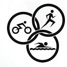 Extreme Sport Triathlon Wall Sticker Sitting Room The Bedroom Kitchen and Gym Decor Motivation Pattern Sports Art Decor Wall Mural Black 18 X 15 in