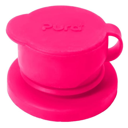 Pura Sport Big Mouth Silicone Sport Top Lid - Plastic-Free, Spill-Leak Proof, Medical-Grade, Fits All Bottle - Pink