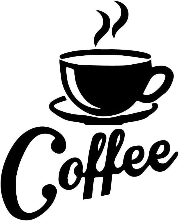 Kitchen Fashion Coffee Mugs Cafe Room Sticker Home Decoration Living Room Dining Room Art Applique Home Decor Black 23 x 15 in