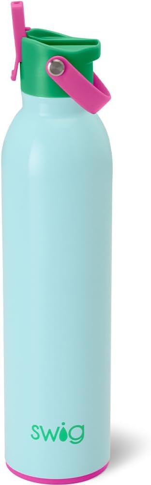 Swig Life 26oz Insulated Water Bottle with Straw & Flip + Sip Handle | Leak Proof, Dishwasher Safe, Cup Holder Friendly, Stainless Steel Water Bottle in Prep Rally