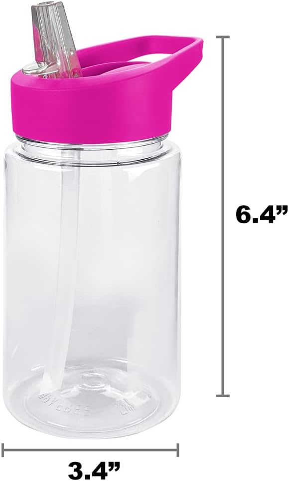 LOGOVISION PJ Masks Kids Tritan Plastic Water Bottle with Straw Lid and Handle, Reusable Tumbler for Toddlers, Unisex for Girls and Boys, 12oz, Big Owlette