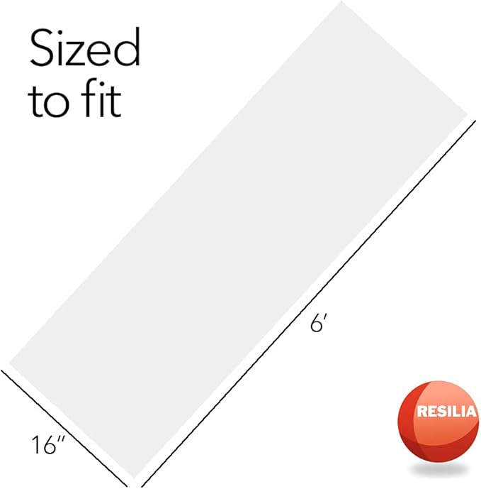 Heavy Duty Vinyl Closet Shelf Liner for Wire Racks or Shelving - for Kitchen Pantry or Cabinet Storage, Clear, 16 Inches x 6 Feet - 2 Pack, Non-Adhesive, Waterproof, Stain-Resistant, Cut-to-Size