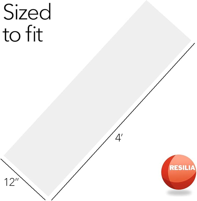 Heavy Duty Vinyl Closet Shelf Liner for Wire Racks or Shelving - for Kitchen Pantry or Cabinet Storage, Clear, 12 Inches x 4 Feet - 4 Pack, Non-Adhesive, Waterproof, Stain-Resistant, Cut-to-Size