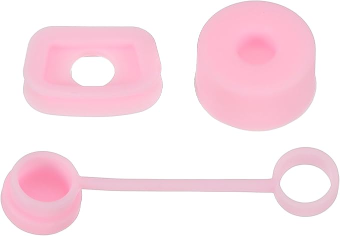 PATIKIL Silicone Spill Stopper for Straw Cup 1.0 40oz/ 30oz, Set of 3 Tumbler Accessories Including 1 Straw Cover Cap, 1 Square Spill Stopper and 1 Round Leak Stopper, Pink