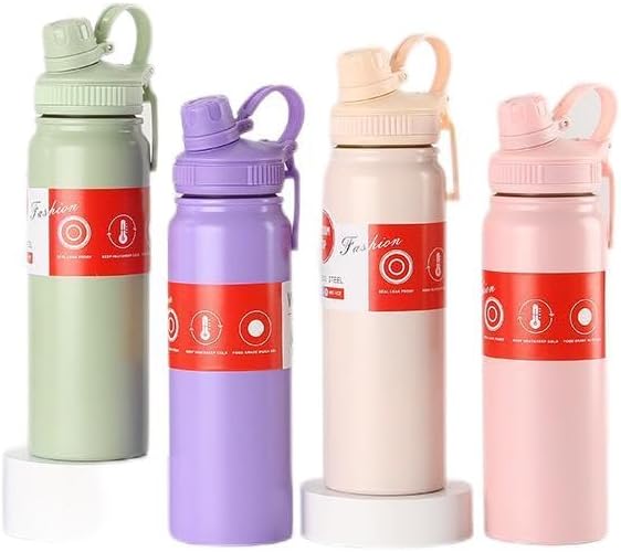Gerrit 27 oz Insulated Vacuum Stainless Steel Water Bottle With Straight Drink Lid, Easy To Carry (White), Large capacity, carnification, YP234