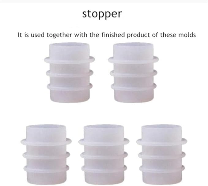 5Pcs White Bottle Stopper Silicone Mold, Crystal Epoxy Wine Bottle Stopper Mold, Reusable Beverage Bottle Stoppers Silicone Molds Cork Cover Wine Stoppers,Bar and Wine Tools, Wine Stoppers and Pourers