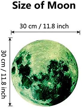 Glow in The Dark Moon and Stars Wall Stickers|435 Pcs Luminous Mural Decals for Ceiling and Wall| Perfect for Nursery Classroom Playroom Bedroom Living Room Decoration (Peel and Stick)