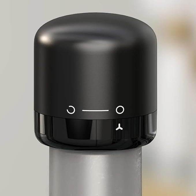 Wine Bottle Stopper, Silicone, Fits Bottles 18-19mm, Keeps Wine Fresh (2 Pack), Small, Black