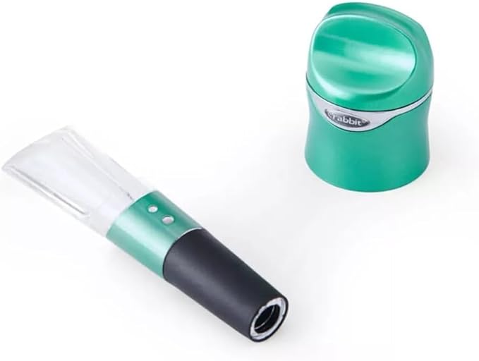 Rabbit Aerate and Preserve Wine Set, Wine/Champagne Sealer and Super Aerator (Green), Standard