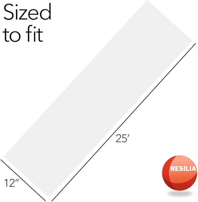 Heavy Duty Vinyl Closet Shelf Liner for Wire Racks or Shelving - for Kitchen Pantry or Cabinet Storage, Clear, 12 Inches x 25 Feet, Non-Adhesive, Waterproof, Stain-Resistant, Cut-to-Size