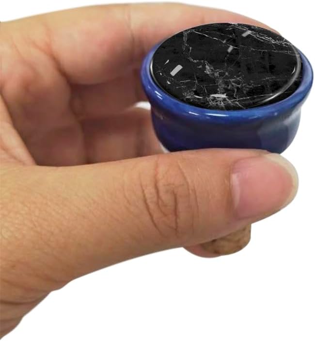 WIRESTER Set of 4 Ceramic Cork Decorative Wine Bottle Stoppers For Bar, Holiday, Party, Wedding - Marble Pattern