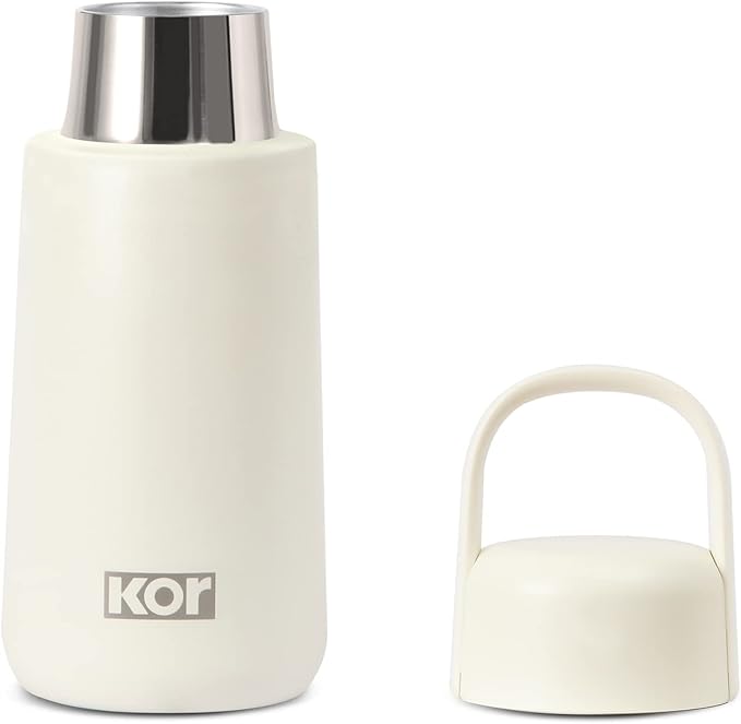 KOR Melrose 12oz Double Wall Insulated Water Bottle - Keeps Beverages Hot for 12hrs, Cold for 24hrs - Stainless Steel Design - Contoured Perfect Spout for Drinking