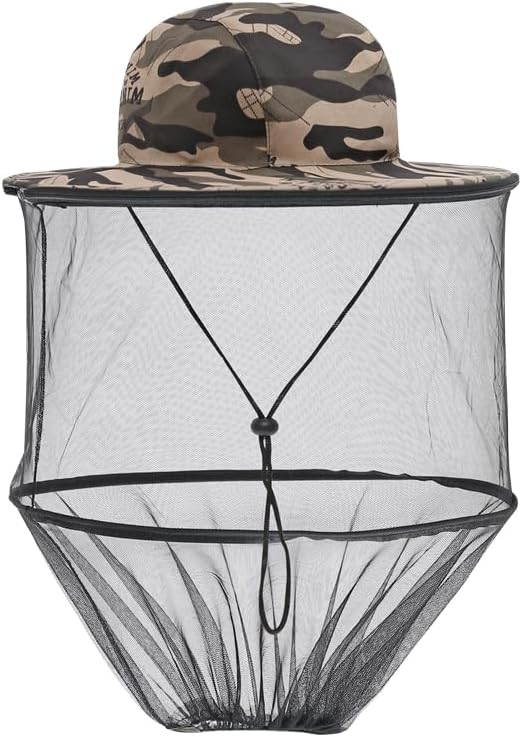 Head Net with Removable Mesh Hidden Netting, Design for Outdoor Fishing Gardening