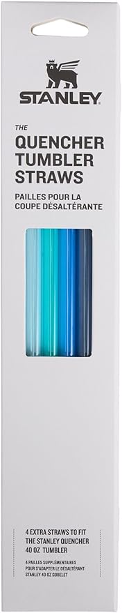 Stanley Reusable Quencher Straws | 4-Pack of BPA-Free, Reusable Straws for Clean Drinking | Perfect for Stanley's 40oz Tumblers | Blue