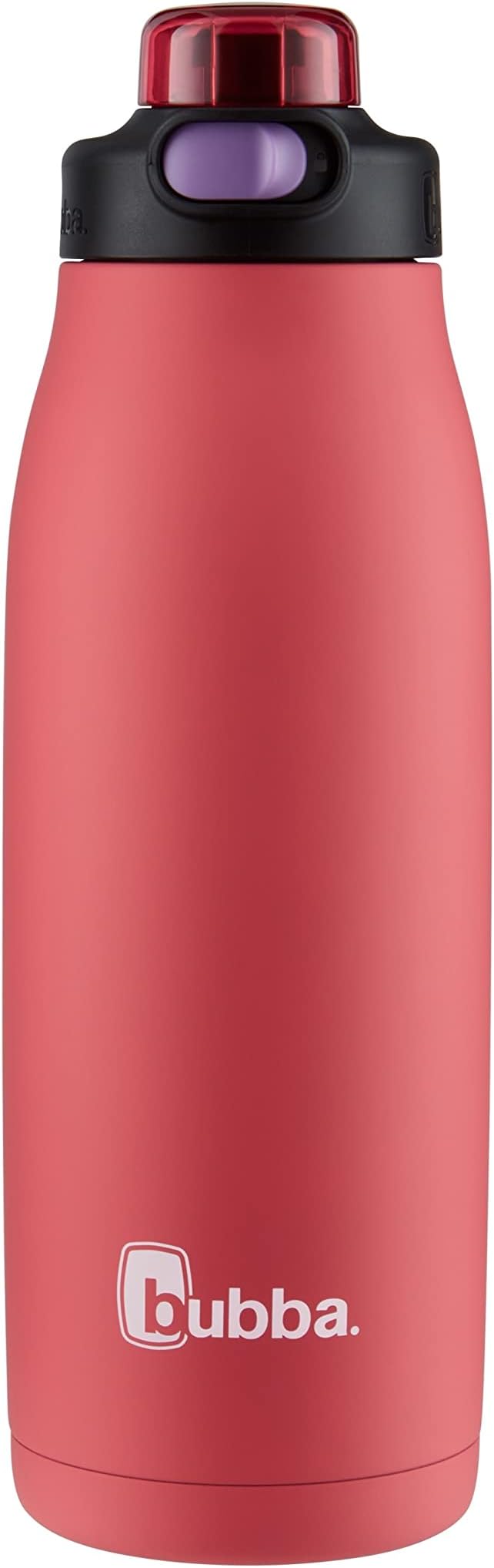 Bubba Radiant Vacuum-Insulated Stainless Steel Water Bottle with Leak-Proof Lid, Rubberized Water Bottle with Chug Cap, Keeps Drinks Cold up to 12 Hours, 32oz Electric Berry