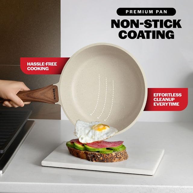 Bakken-Swiss 20-Piece Kitchen Cookware Set – Granite Non-Stick – Eco-Friendly – for All Stoves & Oven-Safe