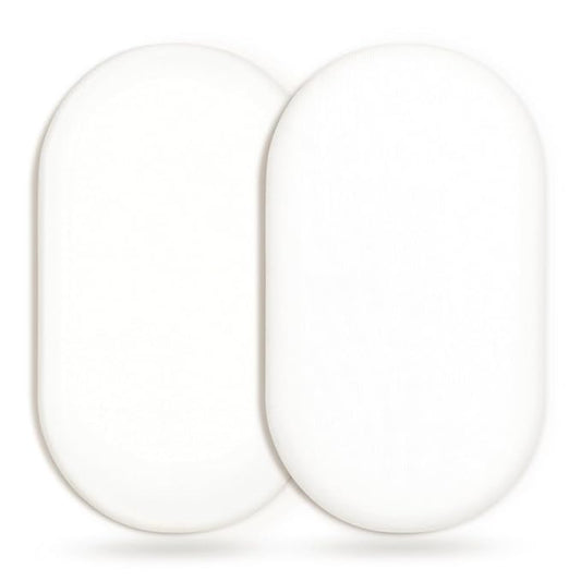 GRSSDER Stretchy Ultra Soft Fitted Bassinet Sheet 2 Pack, Universal Fit for Bassinets Baby Cradle Moses Basket Oval Rectangle Mattress Safe and Snug, Jersey Bassinet Sheets for Girls, White