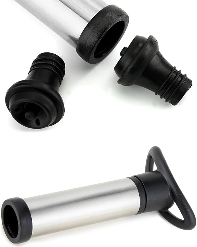 Wine Saver Pump with 4 Vacuum Stoppers, Vacuum Stoppers, Durable, Reusable, Ensures Extended Freshness, Ideal Wine Accessories Gift