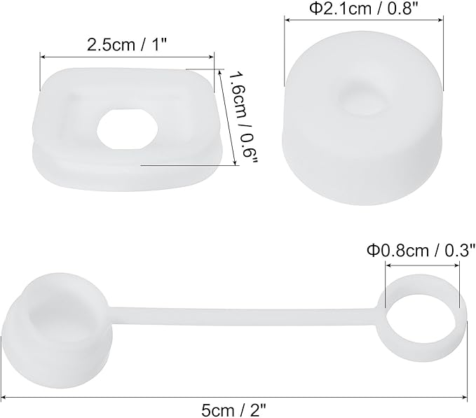 PATIKIL Silicone Spill Stopper for Straw Cup 1.0 40oz/ 30oz, Set of 3 Tumbler Accessories Including 1 Straw Cover Cap, 1 Square Spill Stopper and 1 Round Leak Stopper, White