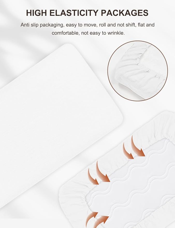 White Crib Sheets Cotton, 28" x 52" Baby Crib Sheets for Standard Crib Mattress, Soft and Breathable Neutral Cotton Crib Sheets (46C-12)