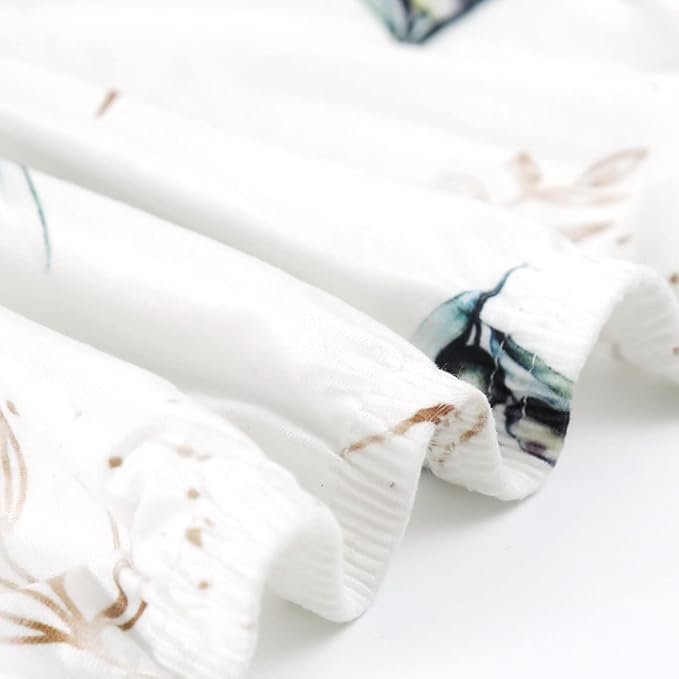 GRSSDER Stretchy Ultra Soft Jersey Knit Fitted Crib Sheets Set 2 Pack, Fits All Standard Crib Mattress Pads Safe and Snug, Stylish Botanical Olive for Baby