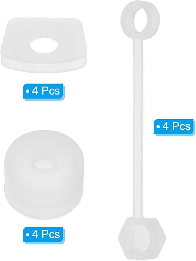 PATIKIL Silicone Spill Stopper for Straw Cup 2.0 40oz/ 30oz, Set of 12 Tumbler Accessories Including 4 Straw Cover Cap, 4 Square Spill Stopper and 4 Round Leak Stopper, Clear