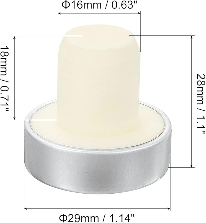 uxcell 16Pcs T-shaped Stoppers, 0.63inch Dia Cork Wine Stopper Reusable Wine Bottle Corks Sealing Plug for Wine Beer Beverage Bottle Crafts, Silver