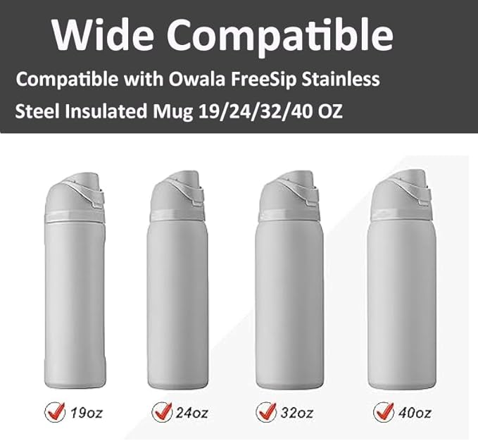 4pcs Replacement Stopper Compatible with Owala FreeSip 24oz 32oz, Water Bottle Top Lid Replacement Parts for Owala 19/24/32/40oz Seal Bottle Cap Mouth Stopper Gasket Silicone Plug Accessories