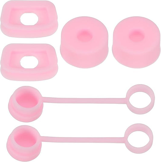 PATIKIL Silicone Spill Stopper for Straw Cup 1.0 40oz/ 30oz, Set of 6 Tumbler Accessories Including 2 Straw Cover Cap, 2 Square Spill Stopper and 2 Round Leak Stopper, Pink