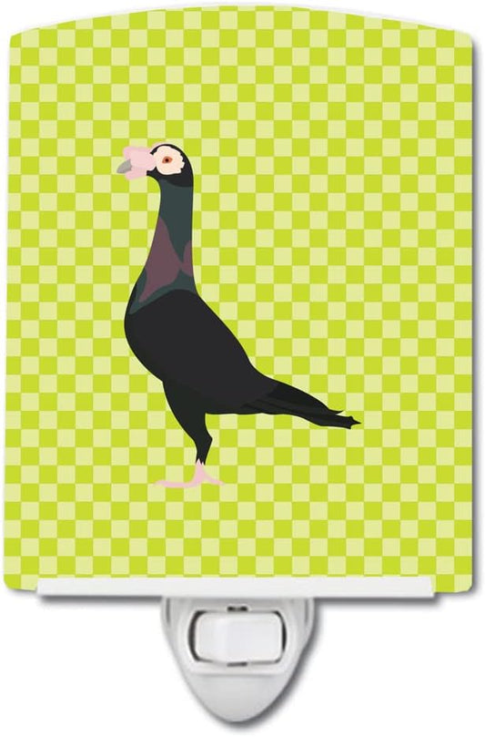 Caroline's Treasures BB7771CNL English Carrier Pigeon Green Ceramic Night Light Compact, UL-Certified, Ideal for Bedroom, Bathroom, Nursery, Hallway, Kitchen, 6x4x3, Multicolor