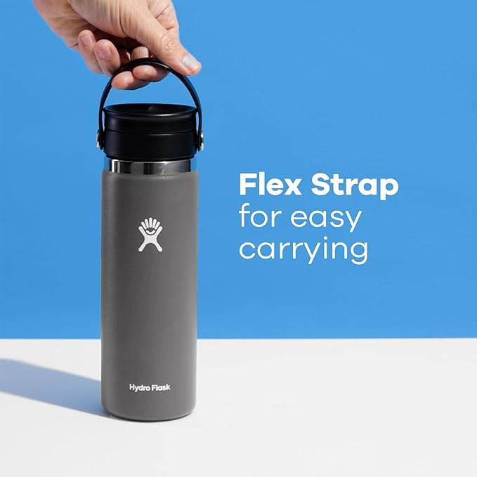 Hydro Flask Stainless Steel Wide Mouth Bottle with Flex Sip Lid and Double-Wall Vacuum Insulation for Coffee, Tea and Drinks