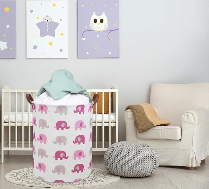 Elephant Laundry Hamper,Kids Laundry Basket Collapsible Boys Storage Baskets for Home,Office,Toy Organizer,Home Decor(elephants)