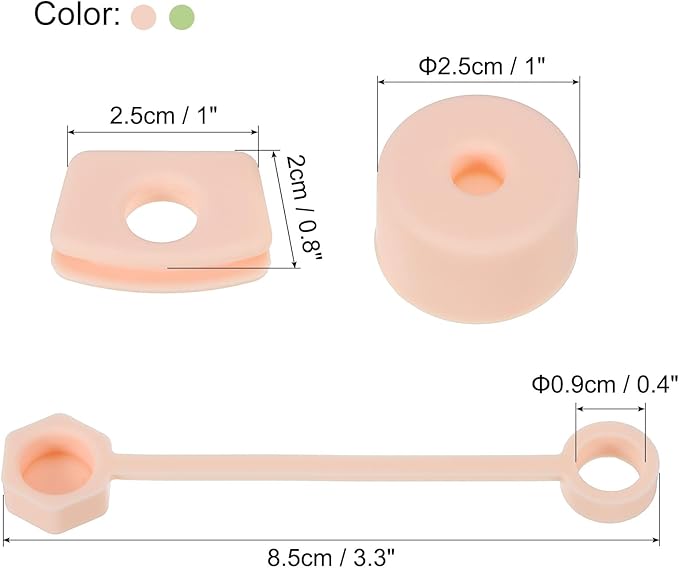 PATIKIL Silicone Spill Stopper for Straw Cup 1.0 2.0 40oz/ 30oz, Set of 9 Tumbler Accessories Including 3 Straw Cover Cap, 3 Square Spill Stopper and 3 Round Leak Stopper, Green/Pink