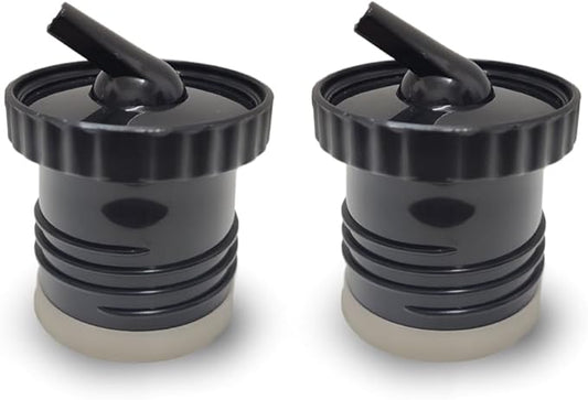 Stanley Thermo Stopper Replacement for Yerba Mate Drinking - Convert Stanley Thermo to Yerba Mate Termo Pico Mate/Pico cebador Stopper with High Precision Flow (Black V3, Set of 2)