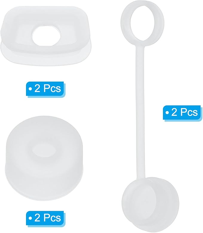 PATIKIL Silicone Spill Stopper for Straw Cup 1.0 40oz/ 30oz, Set of 6 Tumbler Accessories Including 2 Straw Cover Cap, 2 Square Spill Stopper and 2 Round Leak Stopper, Clear