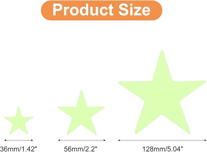 uxcell 27Pcs Glow Stars, Glow in The Dark Ceiling Stickers, Adhesive Stars Wall Decals Glowing Decal Decoration for Ceiling and Wall