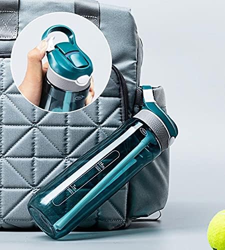 25oz Water Bottle with Clip Handle, Water Bottles with Locking Lid, Travel Plastic Water Bottle,Water Bottle with Straw, and Sports Tritan water bottle - Green