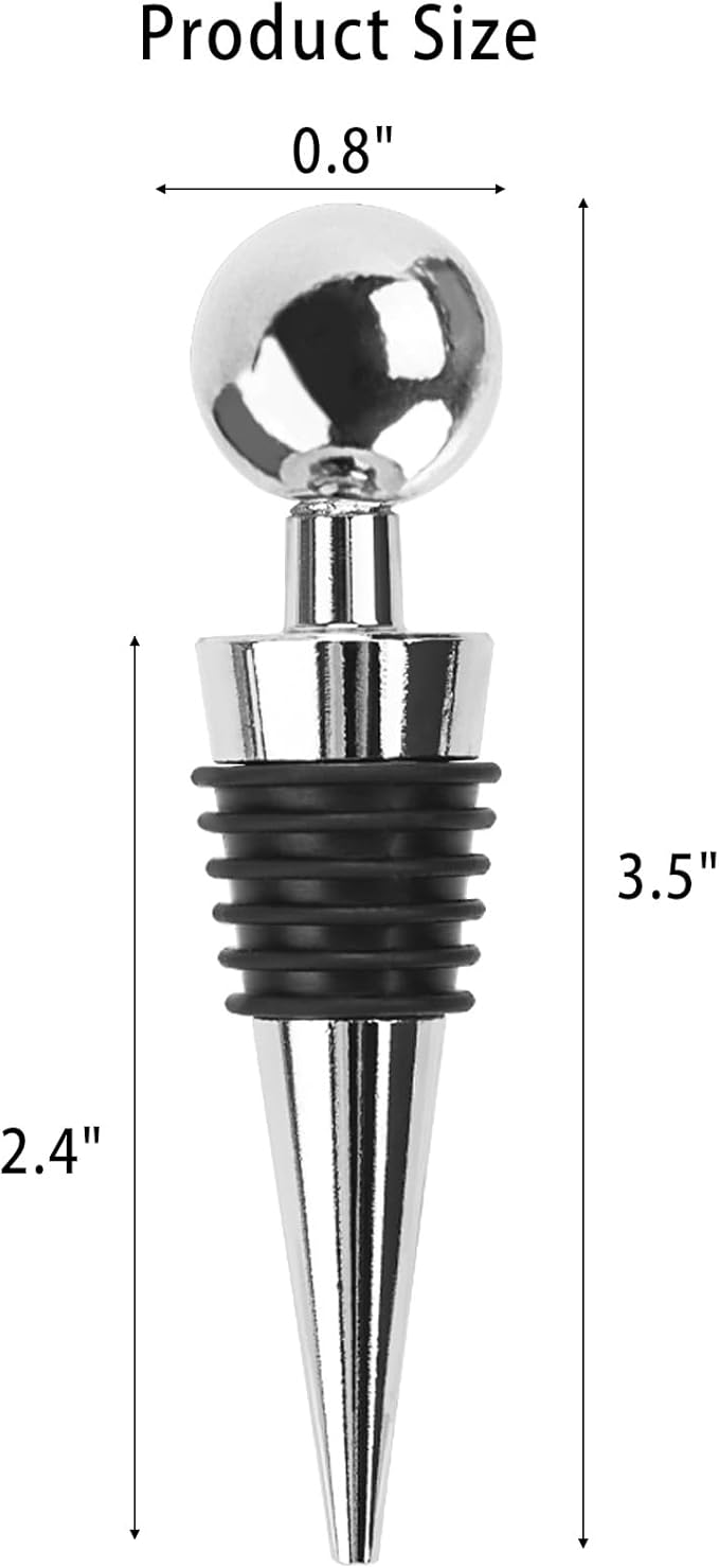 8Pcs Wine Stopper Bottle Stopper Wine Saver, Silicone Reusable Wine Corks, Wine Bottle Stopper for Bar, Camping, Party, Wedding (Silver)