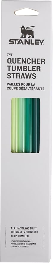 Stanley Reusable Quencher Straws | 4-Pack of BPA-Free, Reusable Straws for Clean Drinking | Perfect for Stanley's 40oz Tumblers | Green
