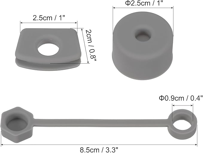 PATIKIL Silicone Spill Stopper for Straw Cup 2.0 40oz/ 30oz, Set of 12 Tumbler Accessories Including 4 Straw Cover Cap, 4 Square Spill Stopper and 4 Round Leak Stopper, Grey