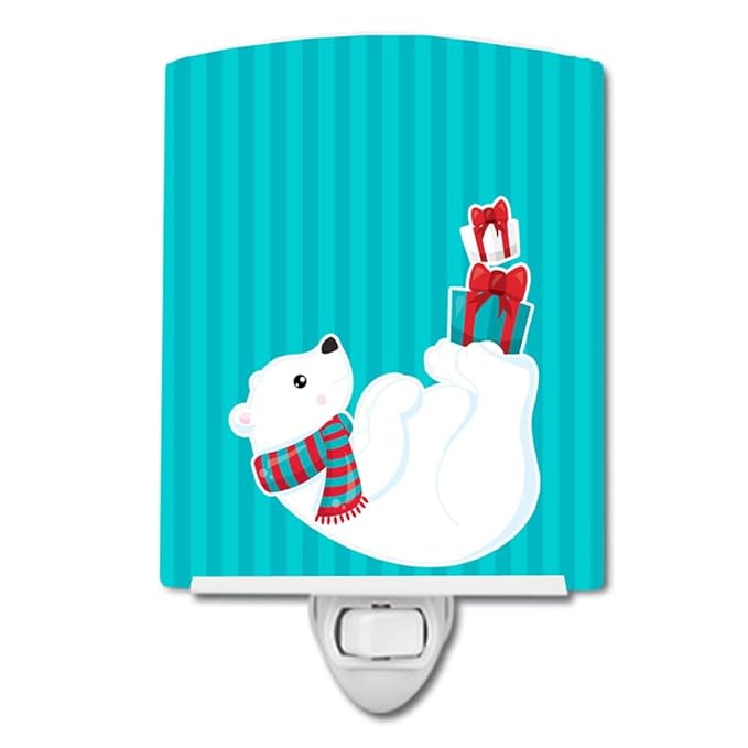 Caroline's Treasures BB8986CNL Polar Bear #4 Ceramic Night Light Compact, UL-Certified, Ideal for Bedroom, Bathroom, Nursery, Hallway, Kitchen, 6x4x3, Multicolor