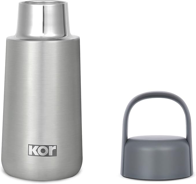 KOR Melrose 12oz Double Wall Insulated Water Bottle - Keeps Beverages Hot for 12hrs, Cold for 24hrs - Stainless Steel Design - Contoured Perfect Spout for Drinking