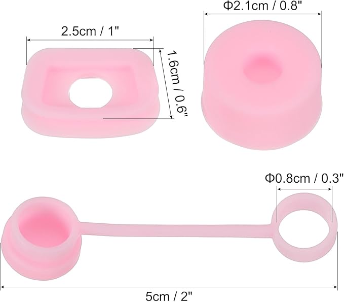 PATIKIL Silicone Spill Stopper for Straw Cup 2.0 40oz/ 30oz, Set of 9 Tumbler Accessories Including 3 Straw Cover Cap, 3 Square Spill Stopper and 3 Round Leak Stopper, Pink