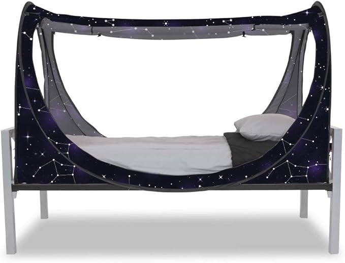 Privacy Pop up Eclipse Bed Tent Bed Drapes (Starry Constellation, Twin)