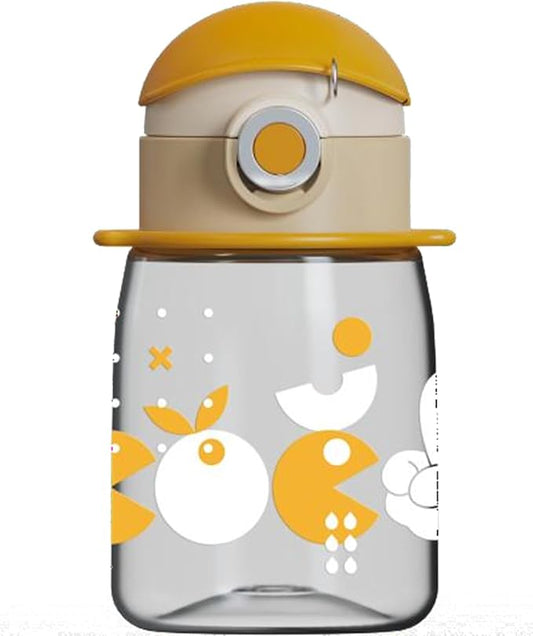 Exquisite Water Bottle with Lid - Durable & Modern Design - Easy Open Button & Carrying Lanyard – Tritan BPA Free Pure Plastic & Dishwasher Safe, Kids Cup (16.9 Oz)