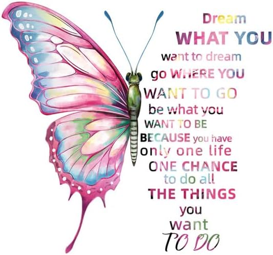 Inspirational Butterfly Wall Decal - Dream Big, Live Boldly - 90cm x 30cm