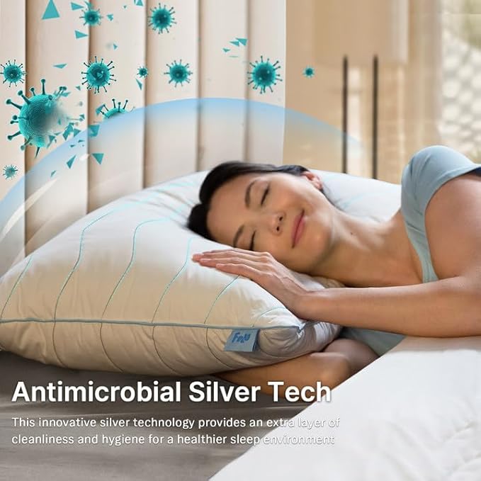 felo Feather Down Pillows King Size Set of 2, CloudFusion Goose Pillow for Sleeping, Luxury Hotel Collection Bed Supportive Pillows for Side Back Pain Sleepers, 100% Organic Cotton Shell (20" x 36")