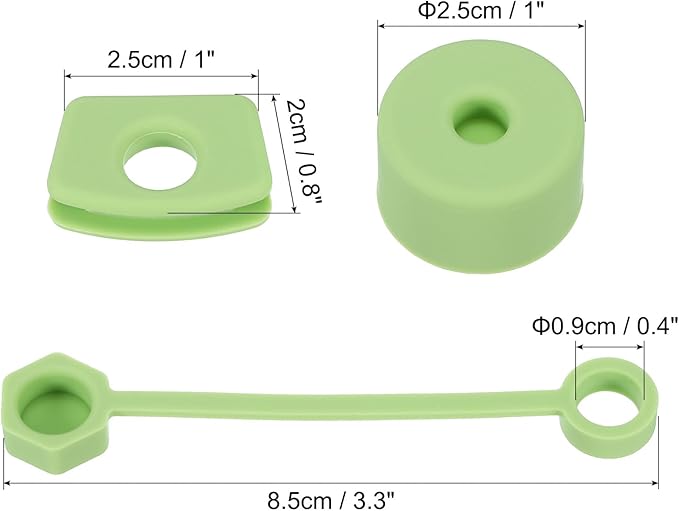 PATIKIL Silicone Spill Stopper for Straw Cup 2.0 40oz/ 30oz, Set of 12 Tumbler Accessories Including 4 Straw Cover Cap, 4 Square Spill Stopper and 4 Round Leak Stopper, Green