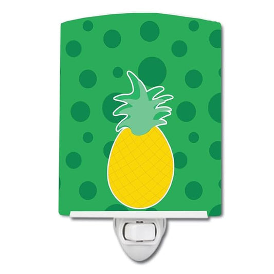 Caroline's Treasures BB8817CNL Beach Pineapple Ceramic Night Light Compact, UL-Certified, Ideal for Bedroom, Bathroom, Nursery, Hallway, Kitchen, 6x4x3, Multicolor